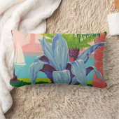 ヴィンテージプエルトリコトラベルアートイラストレーション ランバークッション (ブランケット)