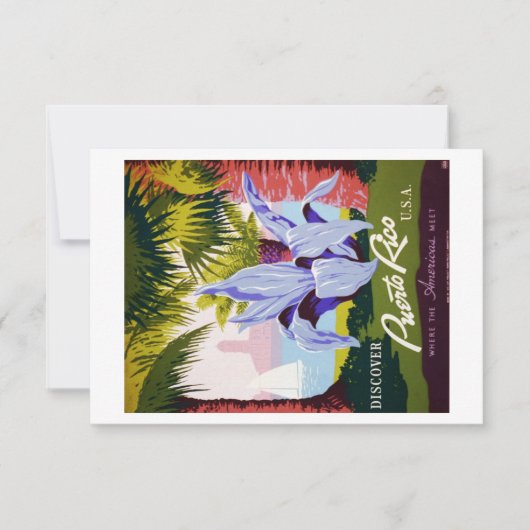 ヴィンテージプエルトリコトラベルトロピカカスタマイズル サンキューカード (正面)