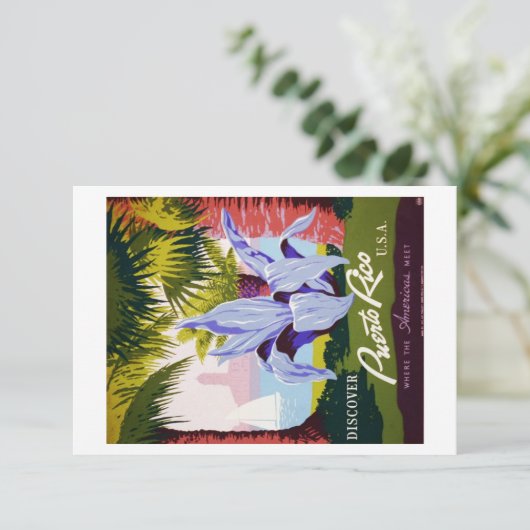 ヴィンテージプエルトリコトラベルトロピカカスタマイズル サンキューカード (スタンド正面)