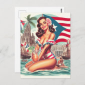 ヴィンテージプエルトリコピンアップ ポストカード (正面/裏面)
