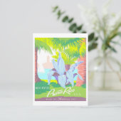 ヴィンテージプエルトリコ旅行ポスター ポストカード (スタンド正面)