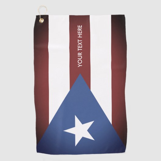 ヴィンテージプエルトリコ旗カスタムゴルフタオル ゴルフタオル (正面)