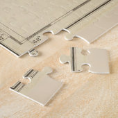 ヴィンテージプエルトリコ&ヴァージン諸島の地図(1822) ジグソーパズル (側面)