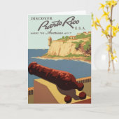 ヴィンテージプエルトリコWPA旅行はがき カード (黄色い花)