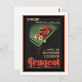 ヴィンテージプジョーAD – パルトコムスールンビヤール ポストカード (正面/裏面)