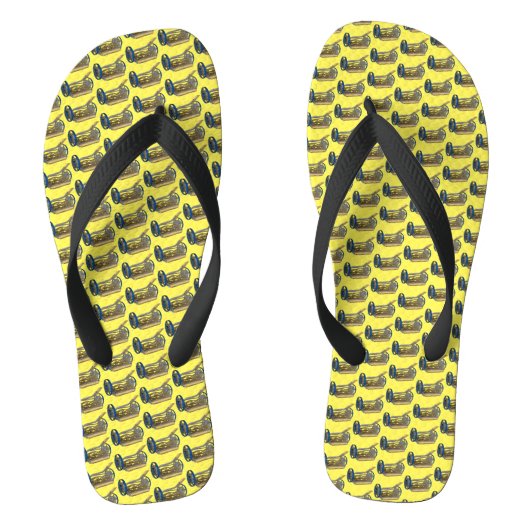 ヴィンテージプッシュ芝刈り機のランドスケープ ビーチサンダル (フットベッド)