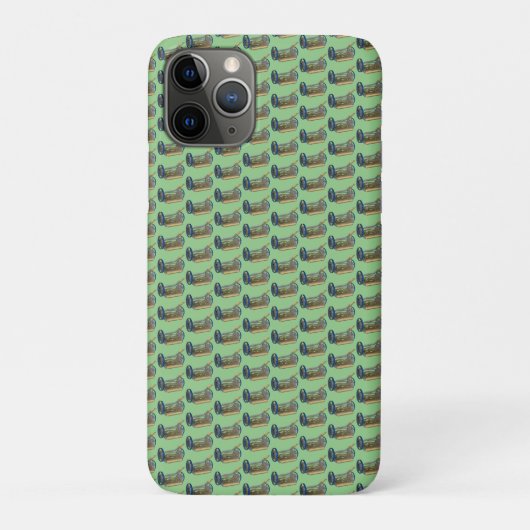 ヴィンテージプッシュ芝刈り機のランドスケープ Case-Mate iPhoneケース (裏)