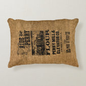 ヴィンテージプライドのペリー粉バーラップフェイクサック アクセントクッション (正面)