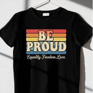 ヴィンテージプライドレインボーLGBTQメンズ Tシャツ