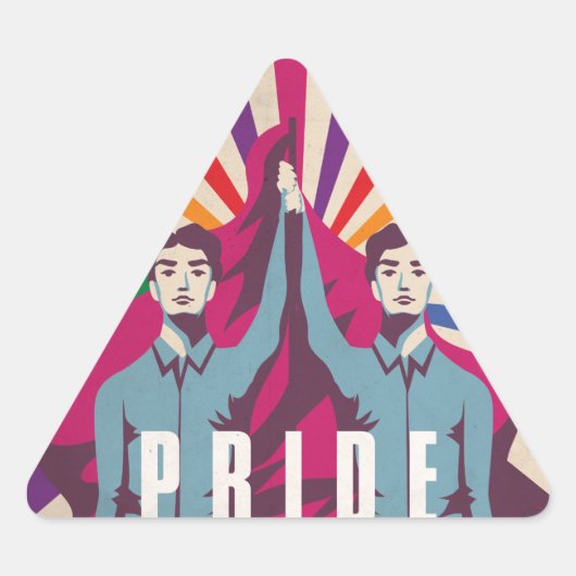 ヴィンテージプライド革命三角ステッカー 三角形シール (正面)