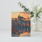 ヴィンテージプラハ：カール橋のポストカード ポストカード (スタンド正面)