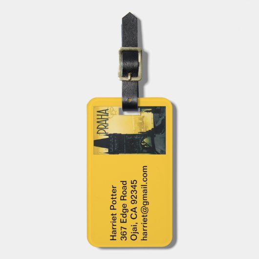 ヴィンテージプラハ(プラハ)ヴィン素晴らしテージ旅行ポスター ラゲッジタグ (正面縦)