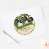 ヴィンテージプラムジャムはホームキャニングラベルを保持 ラウンドシール (封筒)