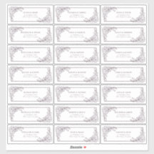 ヴィンテージプラムパープルフローララインアートゲストアドレス