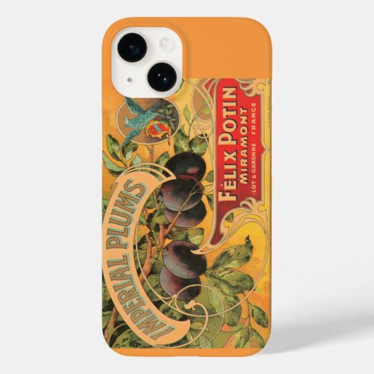 ヴィンテージプラムフルーツラベル Case-Mate iPhoneケース (裏面)