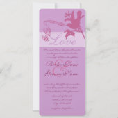 ヴィンテージプラムラブバード結婚式招待状 招待状 (正面)