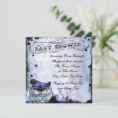 ヴィンテージプラムラベンダーパープルベビーシャワー 招待状 (スタンド正面)