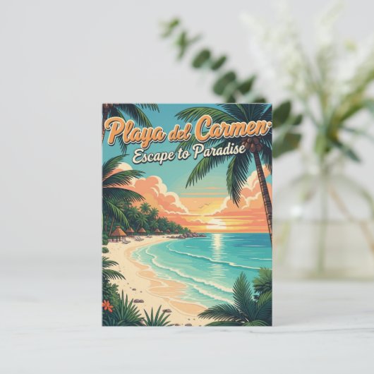 ヴィンテージプラヤデルカルメンメキシコトラベル ポストカード (スタンド正面)