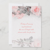 ヴィンテージプリムローズピンクローズ結婚式招待状 招待状 (裏面)