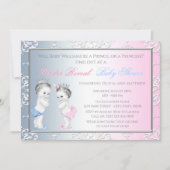 ヴィンテージプリンスプリンセスジェンダーが赤ちゃんシャワーを明かす 招待状 (正面)