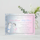 ヴィンテージプリンスプリンセスジェンダーが赤ちゃんシャワーを明かす 招待状 (スタンド正面)