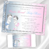 ヴィンテージプリンスプリンセスジェンダーが赤ちゃんシャワーを明かす 招待状