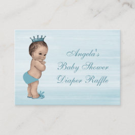 ヴィンテージプリンスベビーシャワーおむつラッフル エンクロージャーカード