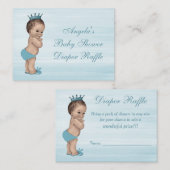 ヴィンテージプリンスベビーシャワーおむつラッフル エンクロージャーカード (正面/裏面)