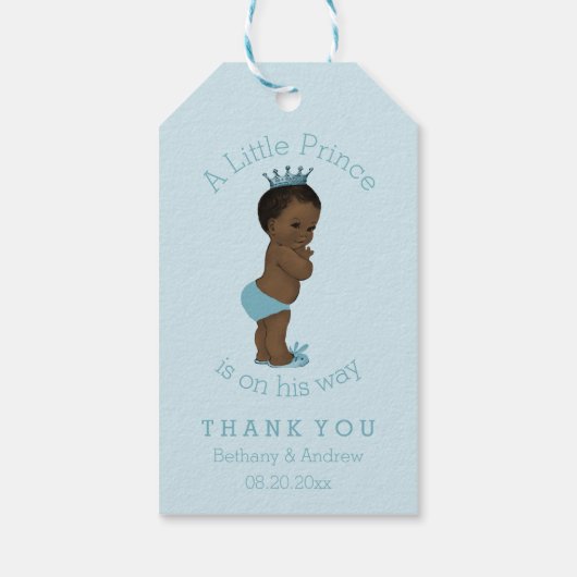 ヴィンテージプリンスベビーシャワーパーソナライズされた ギフトタグ (裏面)