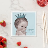 ヴィンテージプリンスベビーシャワーパーソナライズされた スタンダードカクテルナプキン (インサイチュ)