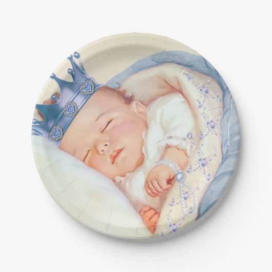 ヴィンテージプリンスボーイ赤ちゃんシャワー ペーパープレート (正面)