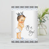 ヴィンテージプリンス男の赤ちゃんシャワー 招待状 (スタンド正面)