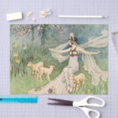 ヴィンテージプリンセスと羊の切り離し 薄葉紙 (クラフト)
