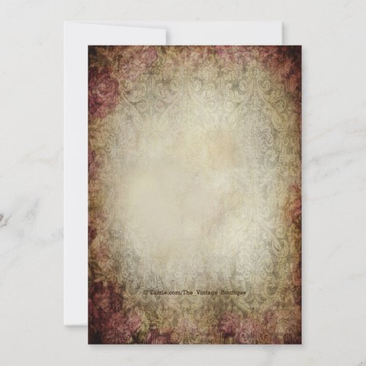 ヴィンテージプリンセスエッフェルタワーパリベビーシャワー 招待状 (裏面)