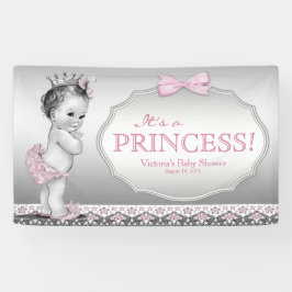 ヴィンテージプリンセスガールベビーシャワー 横断幕