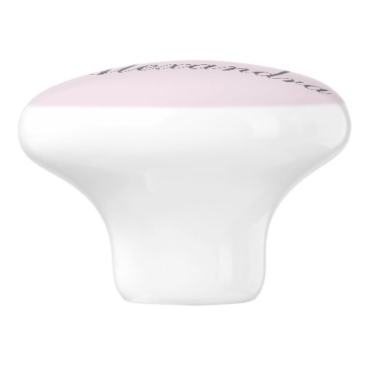 ヴィンテージプリンセスクラウンピンク&グレー個人名 セラミックノブ (側面)