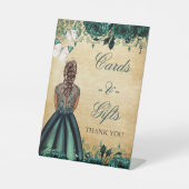 ヴィンテージプリンセスグリーンバタフライカードとギフト 台座サイン (正面)