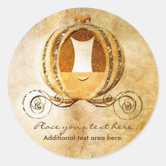 ヴィンテージプリンセスシンデレラキャリッジラベルシール ラウンドシール (正面)