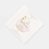 ヴィンテージプリンセススワンガールベビーシャワーウェルカム スタンダードランチョンナプキン (角)