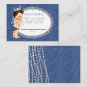 ヴィンテージプリンセスデニム&ダイヤモンドおむつラッフル エンクロージャーカード (正面/裏面)