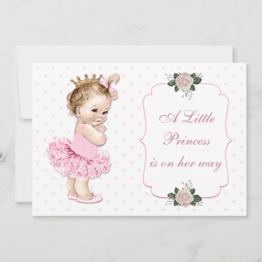 ヴィンテージプリンセストゥトゥハートとフラワーズ 招待状 (正面)