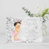 ヴィンテージプリンセスピンクとグレーバプテスマ 招待状 (スタンド正面)