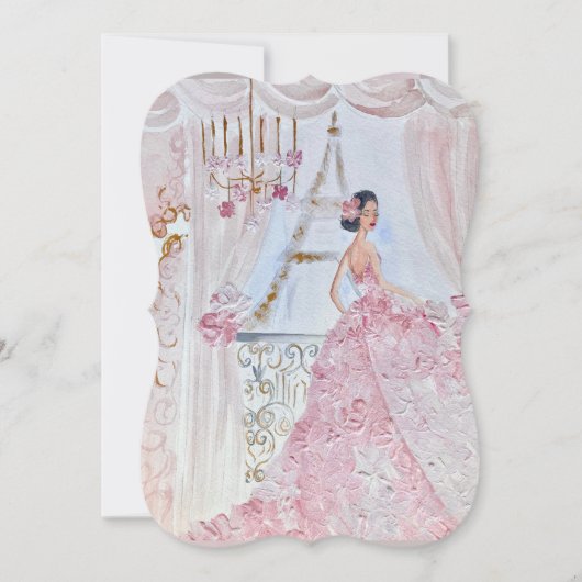 ヴィンテージプリンセスフルーアベラバラ1カード 招待状 (正面)