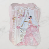 ヴィンテージプリンセスフルーアベラバラ1カード 招待状 (正面/裏面)