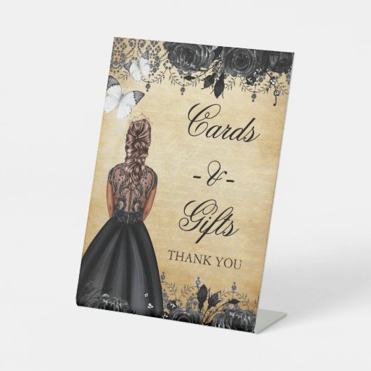 ヴィンテージプリンセスブラックバタフライテーブル 台座サイン (正面)