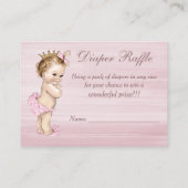 ヴィンテージプリンセスベビーシャワーおむつラッフル エンクロージャーカード (裏面)