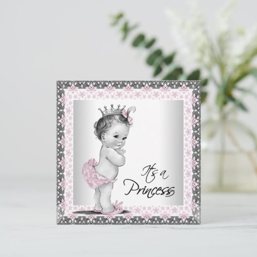 ヴィンテージプリンセスベビーシャワー招待状 招待状 (スタンド正面)