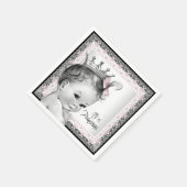 ヴィンテージプリンセスベビーシャワー スタンダードカクテルナプキン (角)