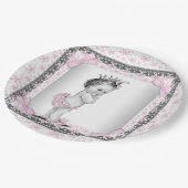 ヴィンテージプリンセスベビーシャワー ペーパープレート (アングル)