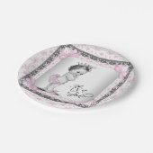 ヴィンテージプリンセスベビーシャワー ペーパープレート (アングル)